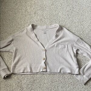American Eagle Outfitters Beige Button-Up Cardigan